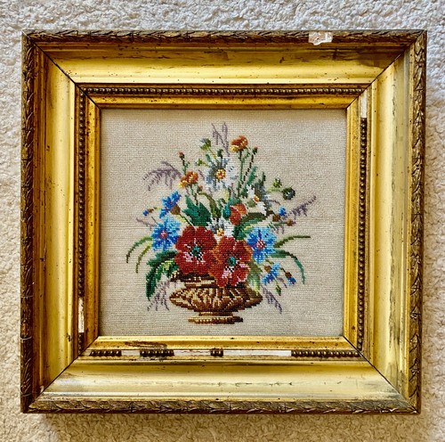 Ancien tableau brodé - brodÉ, de