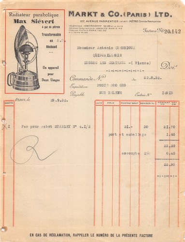 1932 radiateur parabolique - parabolique, max