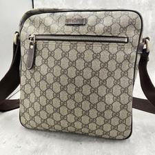 GUCCI GG Supreme Shoulder Bag Sacoche PVC Leather From Japan