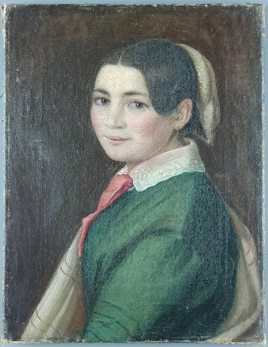 Ancien tableau jeune - tableau, fille