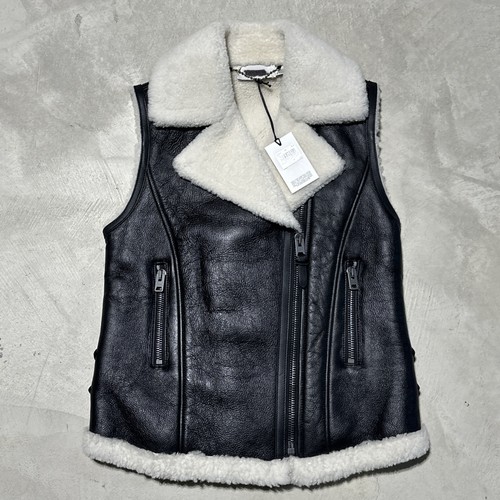 Nwt coach shearling moto vest - nwt,