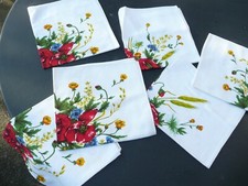 6 Antique Vintage Floral Cotton Towels