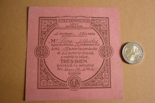 Billet bon point - point, /