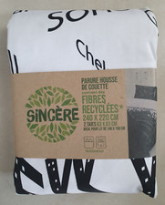 Parure housse de couette 240x220 avec 2 taies d'oreillers 63x63 marque Sincère
