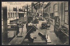 Old postcard Vierzon, professional school, carpentry workshop 