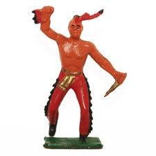 Starlux Indian Plastic Figure with Scalp Far West Small Breakage