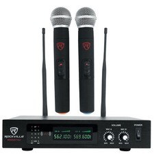 Rockville RWM71U Dual UHF Handheld Wireless Microphone System w/ Metal Receiver