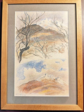 DESSIN ORIGINAL-SIGNÉ-VICTOR PROUVÉ-MONTAGNE-LE MONT-BLANC-1940