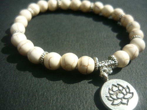 Bracelet perles howlite - de,