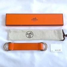 Ceinture écharpe Hermes Romance orange occasion état AB, avec boîte