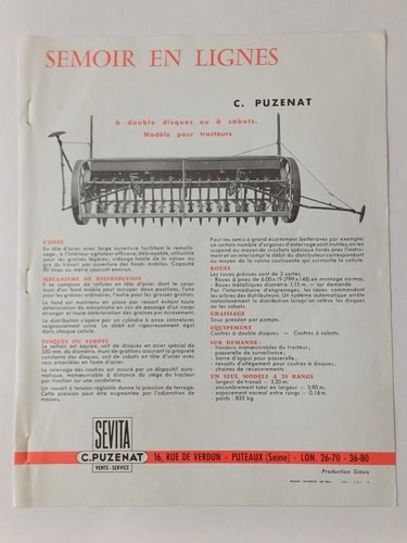 Prospectus années 50 - prospectus, 1p.