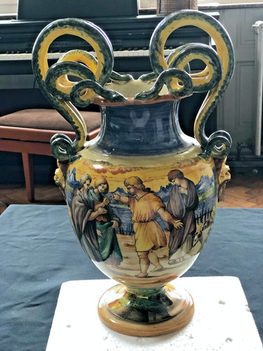 Vase fin xix ème majolique - vase, en