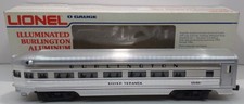 Lionel 6-9580 O Gauge Burlington Aluminum "Silver Veranda" Observation Car EX