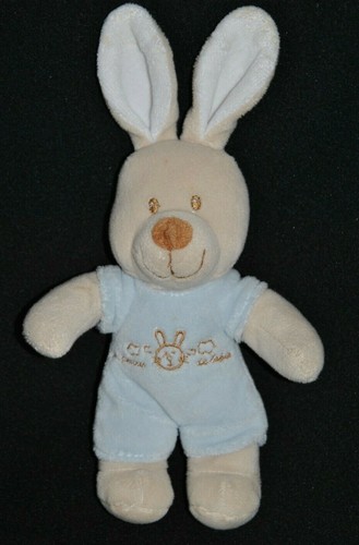 Doudou lapin beige bleu - doudou,