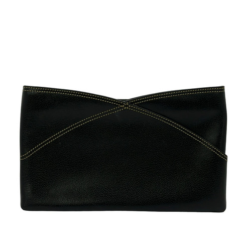 Delvaux black leather clutch - delvaux,
