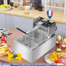Friteuse Électrique 2500W 6L Inox Double Bac 60-200°C - Pro & Maison Panier