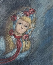 Ancienne Hst Huile Portrait