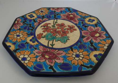 Assiette cartouche floral - ,