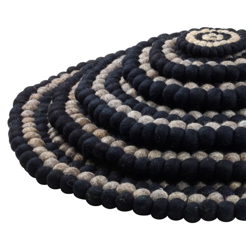 Tapis feutre noir rond