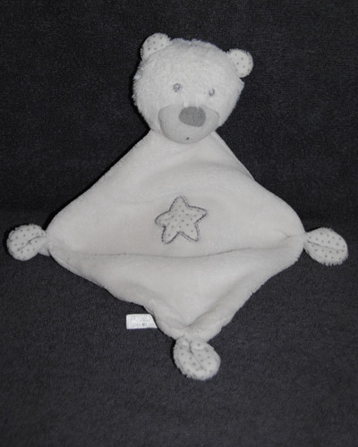 Doudou plat ours blanc - plat,