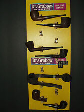 Vintage Dr. Grabow store pipe display w/ 7 1/2 various pipes and conditions