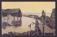 Postcard Armée Belge (Belgian Army) WWI, The foot-bridge