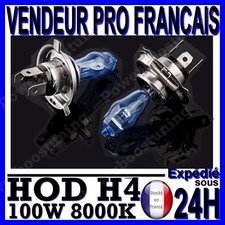 AMPOULE PLASMA HOD H4 100W LAMPE HALOGENE FEU EFET XENON BLANC BLANCHE 8000K 12V