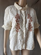 Ewa I Walla Chemisier Voile de coton Dentelle Taille L Neuf