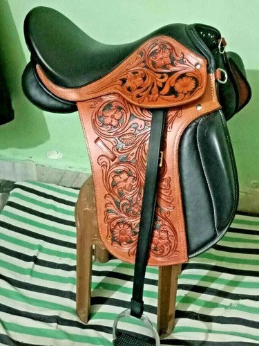 Selle dressage cuir - de, noir
