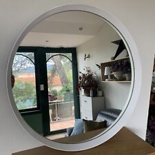 Round Mirror 67cm 70’s Munchner Zier Shape Outline White Wood Space Age German