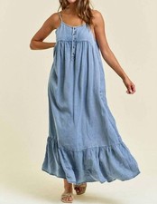 Doe And Rae Tiered Ruffled Skirt Maxi Dress Size L