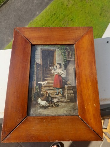 Huile sur panneau bois jeune - huile,