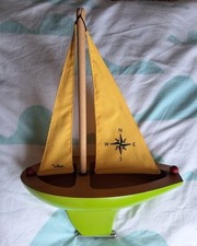 Pond boat voilier bois bassin superbe INTACT Très RARE bateau voiles sail yacht