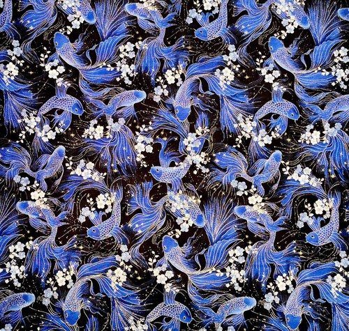 Poisson koi tissu coton 100 - poisson, 100%