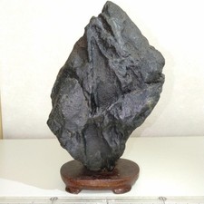 Pierre zen de jardin japonais Suiseki Bonseki Bonsai avec 1 support