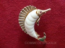 Broche "Espadon" Résine Blanc