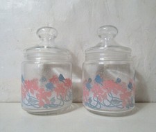 2 bocaux pots en verre fleurs