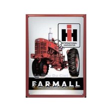 Plaque publicitaire 20x30cm bombé en relief : Tracteur Farmall IH