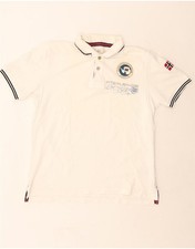 NAPAPIJRI Mens Graphic Polo Shirt XL White Cotton XG07