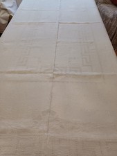 nappe ancienne damassé lin