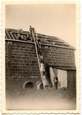 House under construction group scale - old photo year. 1930 40