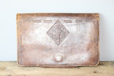 Ancienne SACOCHE  POCHETTE de FINANCIER en CUIR 