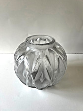 HUNEBELLE André Vase modèle Prisme verre blanc  poli et dépoli art déco