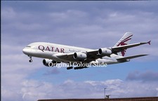 Aviation Aircraft Slide - Qatar Airways A.380-861 A7-APF @ LHR 2017    (A103)
