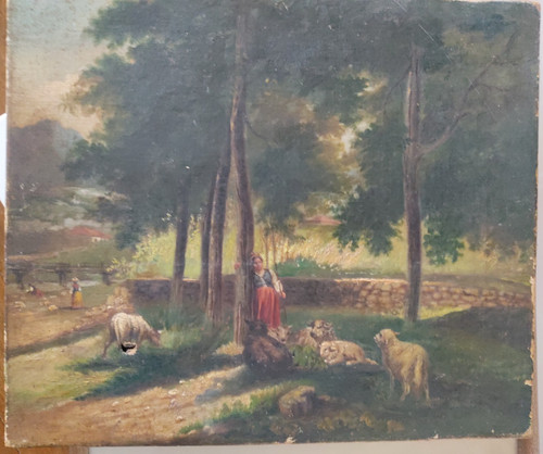 Tableau ancien scène - tableau,