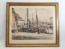 Ancienne aquarelle marine