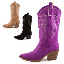 Bottes Femme Texanes En Daim