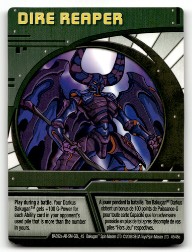 Bakugan card dire reaper - bakugan,
