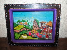 EQUATEUR ART NAIF  HUILE SUR