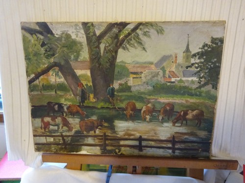 Ancien tableau scène - tableau,